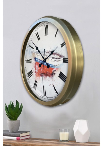 52 cm Eskitme Metal Kayık Duvar Saati modelleri