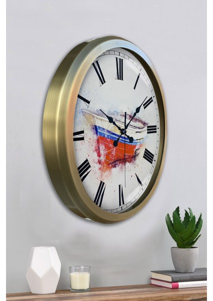 52 cm Eskitme Metal Kayık Duvar Saati fırsatları