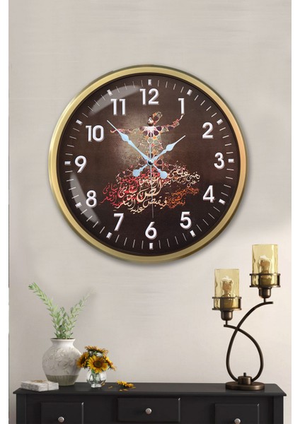 52 cm Eskitme Metal Mevlevi Duvar Saati fiyatları