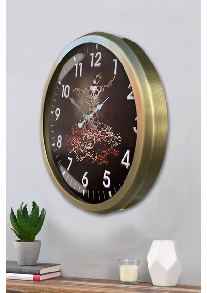 52 cm Eskitme Metal Mevlevi Duvar Saati modelleri