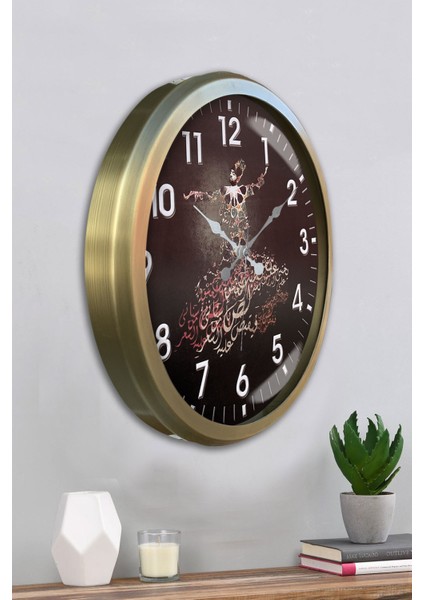 52 cm Eskitme Metal Mevlevi Duvar Saati fırsatları