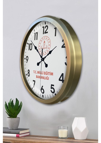 52 cm Eskitme Metal Milli Eğitim Duvar Saati modelleri