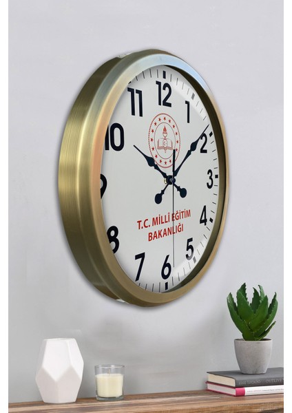 52 cm Eskitme Metal Milli Eğitim Duvar Saati fırsatları
