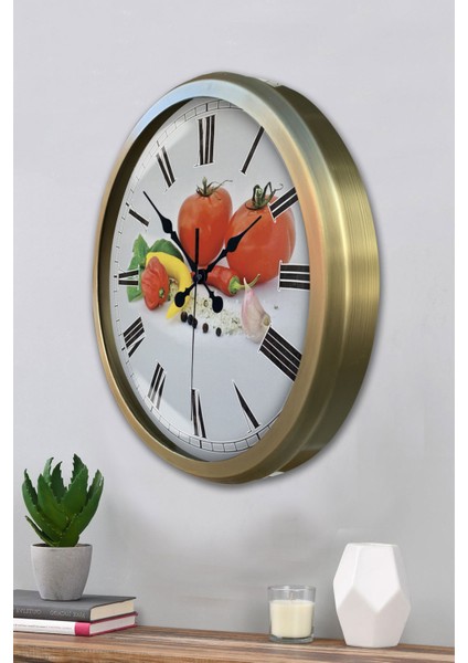 52 cm Eskitme Metal Mutfak Duvar Saati