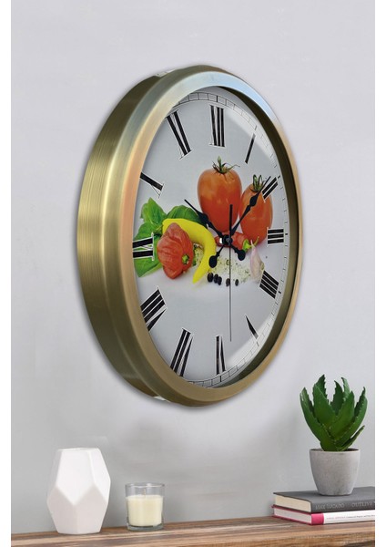 52 cm Eskitme Metal Mutfak Duvar Saati