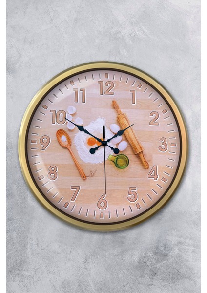 52 cm Eskitme Metal Mutfak Duvar Saati