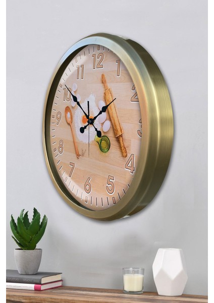52 cm Eskitme Metal Mutfak Duvar Saati modelleri