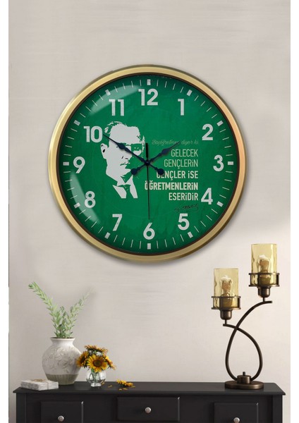 52 cm Eskitme Metal Öğretmenler Günü Duvar Saati fiyatları