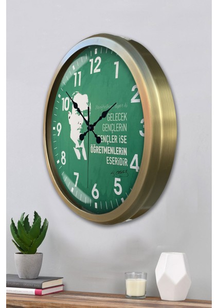 52 cm Eskitme Metal Öğretmenler Günü Duvar Saati modelleri