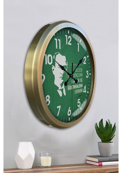 52 cm Eskitme Metal Öğretmenler Günü Duvar Saati fırsatları