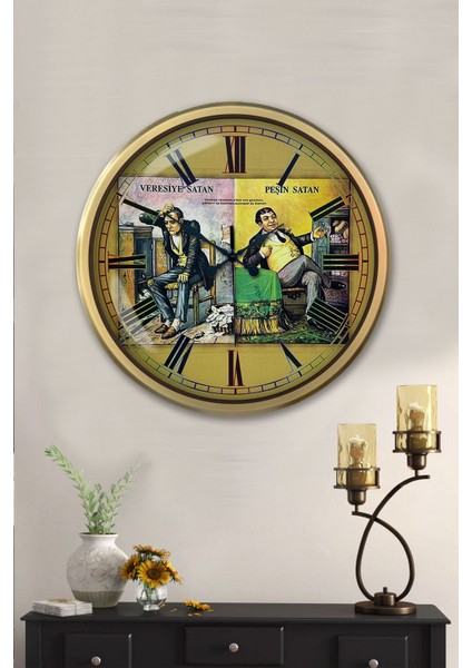 52 cm Eskitme Metal Peşin Satan Duvar Saati fiyatları