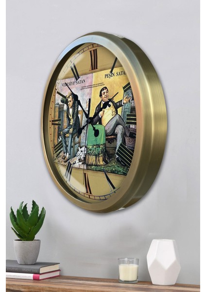 52 cm Eskitme Metal Peşin Satan Duvar Saati modelleri