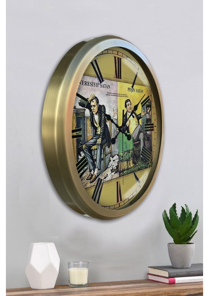 52 cm Eskitme Metal Peşin Satan Duvar Saati fırsatları