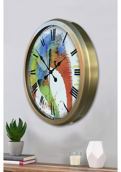 52 cm Eskitme Metal Rengarenk Duvar Saati modelleri
