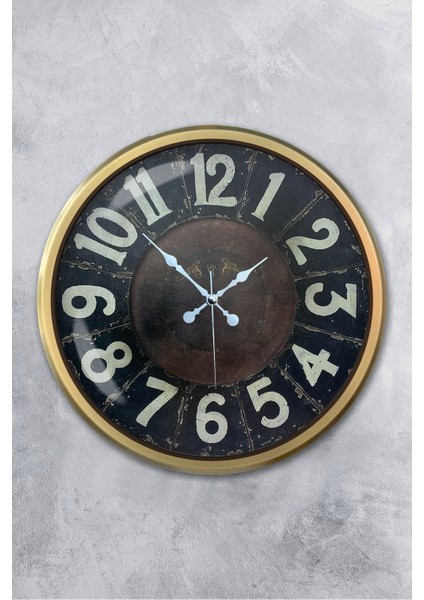 52 cm Eskitme Metal Retro Duvar Saati