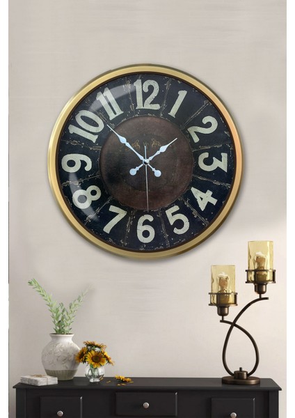 52 cm Eskitme Metal Retro Duvar Saati fiyatları