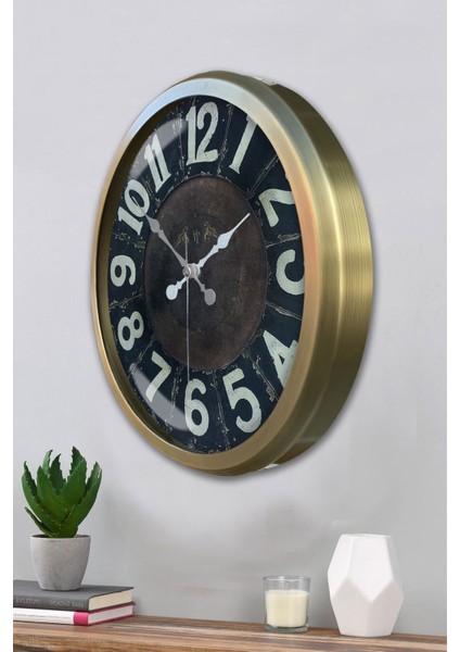 52 cm Eskitme Metal Retro Duvar Saati modelleri