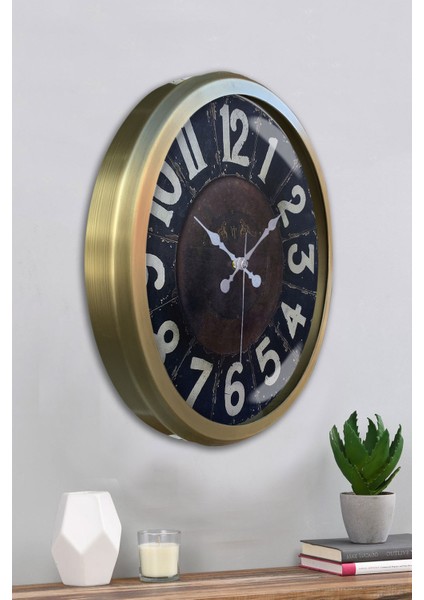 52 cm Eskitme Metal Retro Duvar Saati fırsatları