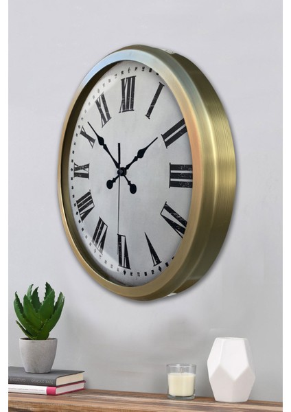 52 cm Eskitme Metal Roma Rakamlı Duvar Saati modelleri