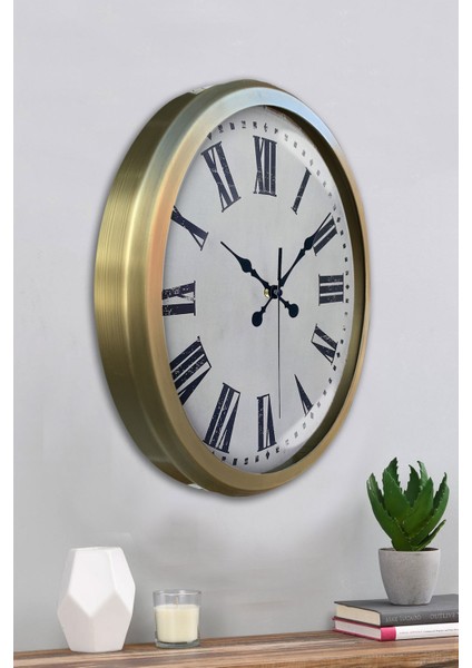 52 cm Eskitme Metal Roma Rakamlı Duvar Saati fırsatları