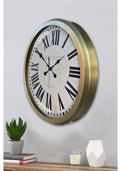 52 cm Eskitme Metal Roma Rakamlı Duvar Saati modelleri