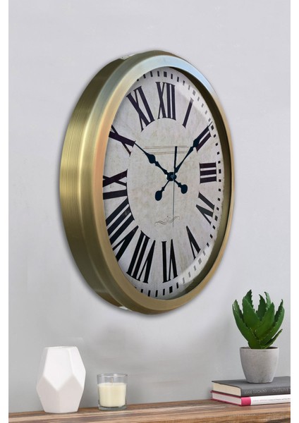 52 cm Eskitme Metal Roma Rakamlı Duvar Saati fırsatları
