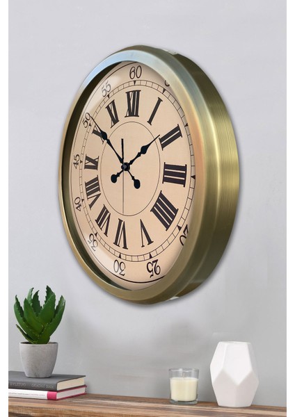 52 cm Eskitme Metal Roma Rakamlı Duvar Saati modelleri