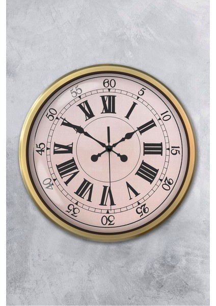 52 cm Eskitme Metal Roma Rakamlı Duvar Saati