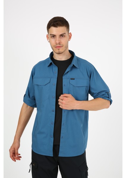 Monel Outdoor Mavi Turkuaz Tactical Gömlek Taktik Giyim Ripstop Gömlek