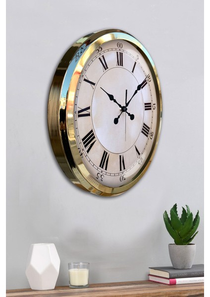 52 cm Gold Metal Dakika Duvar Saati fırsatları