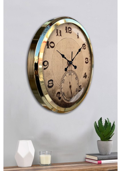 52 cm Gold Metal Dekoratif Duvar Saati fırsatları