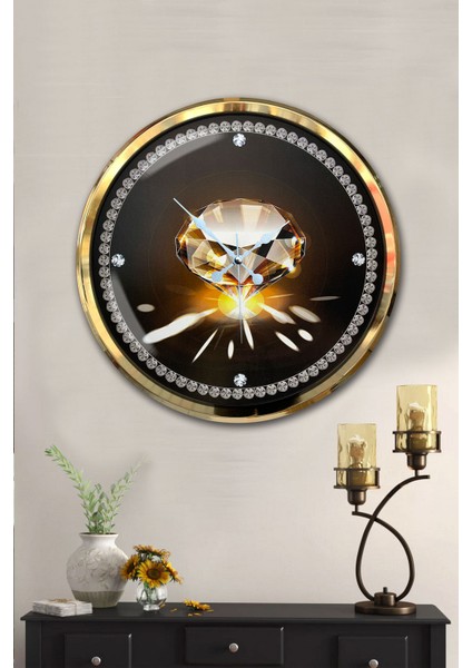 52 cm Gold Metal Elmas Duvar Saati fiyatları