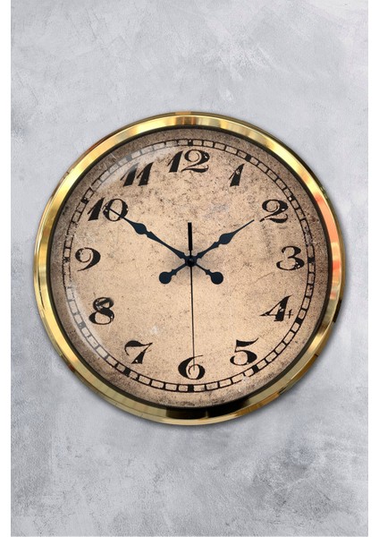 52 cm Gold Metal Eskitme Duvar Saati