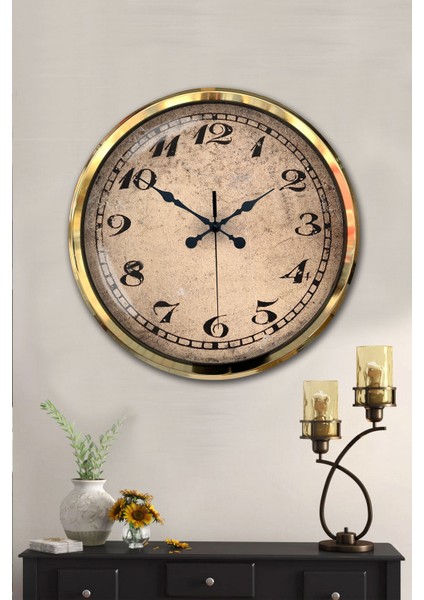 52 cm Gold Metal Eskitme Duvar Saati fiyatları