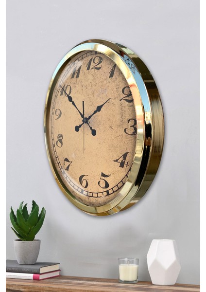 52 cm Gold Metal Eskitme Duvar Saati modelleri