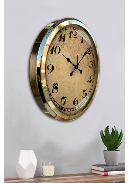 52 cm Gold Metal Eskitme Duvar Saati fırsatları