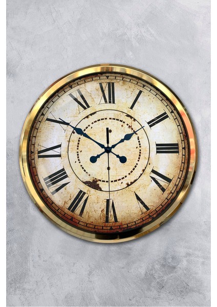 52 cm Gold Metal Eskitme Duvar Saati