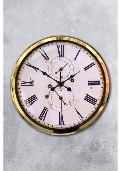 52 cm Gold Metal Eskitme Duvar Saati