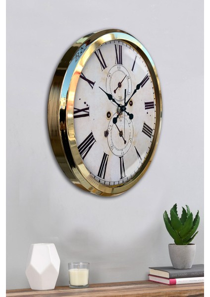 52 cm Gold Metal Eskitme Duvar Saati fırsatları