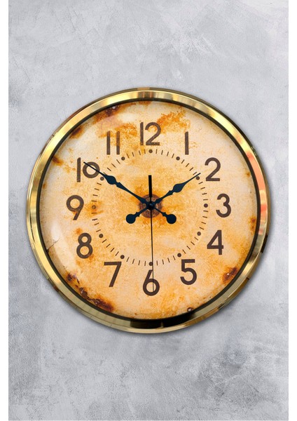 52 cm Gold Metal Eskitme Kadran Duvar Saati