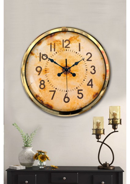 52 cm Gold Metal Eskitme Kadran Duvar Saati fiyatları