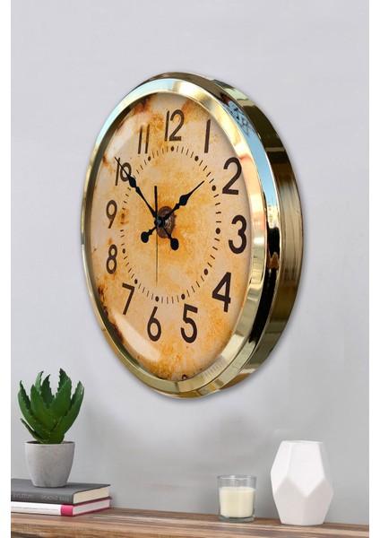 52 cm Gold Metal Eskitme Kadran Duvar Saati modelleri