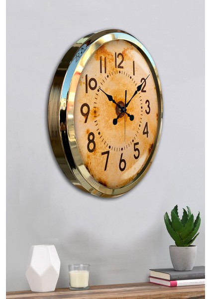 52 cm Gold Metal Eskitme Kadran Duvar Saati fırsatları