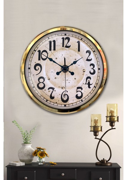 52 cm Gold Metal Font Duvar Saati fiyatları