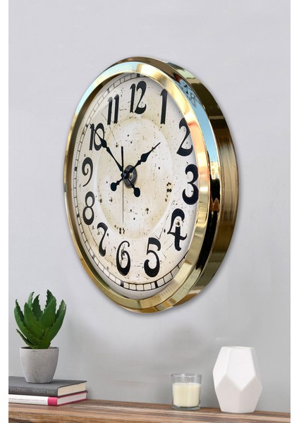 52 cm Gold Metal Font Duvar Saati modelleri
