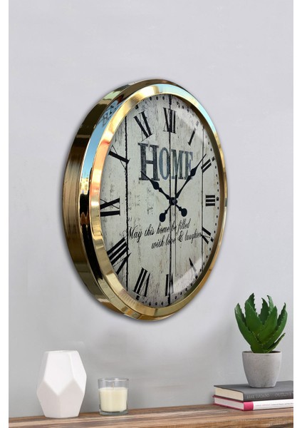 52 cm Gold Metal Home Duvar Saati fırsatları