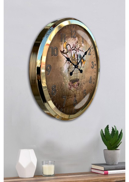 52 cm Gold Metal Kafes Duvar Saati fırsatları