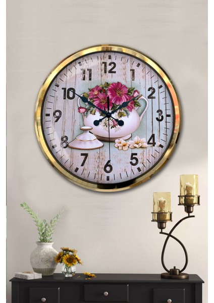 52 cm Gold Metal Kitchen Duvar Saati fiyatları