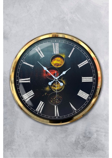 52 cm Gold Metal Kitchen Duvar Saati
