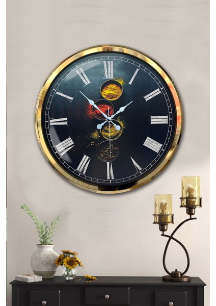 52 cm Gold Metal Kitchen Duvar Saati fiyatları